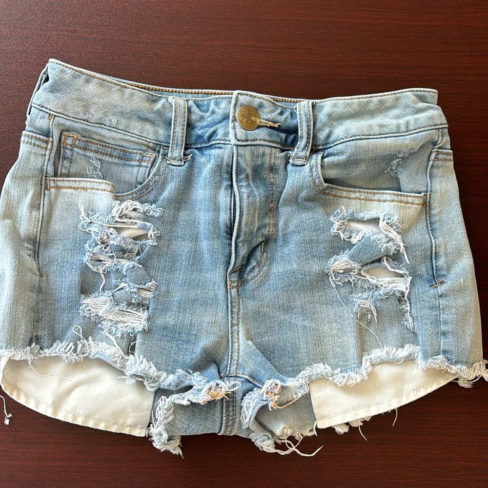 American eagle 🦅 light blue ripped shorts